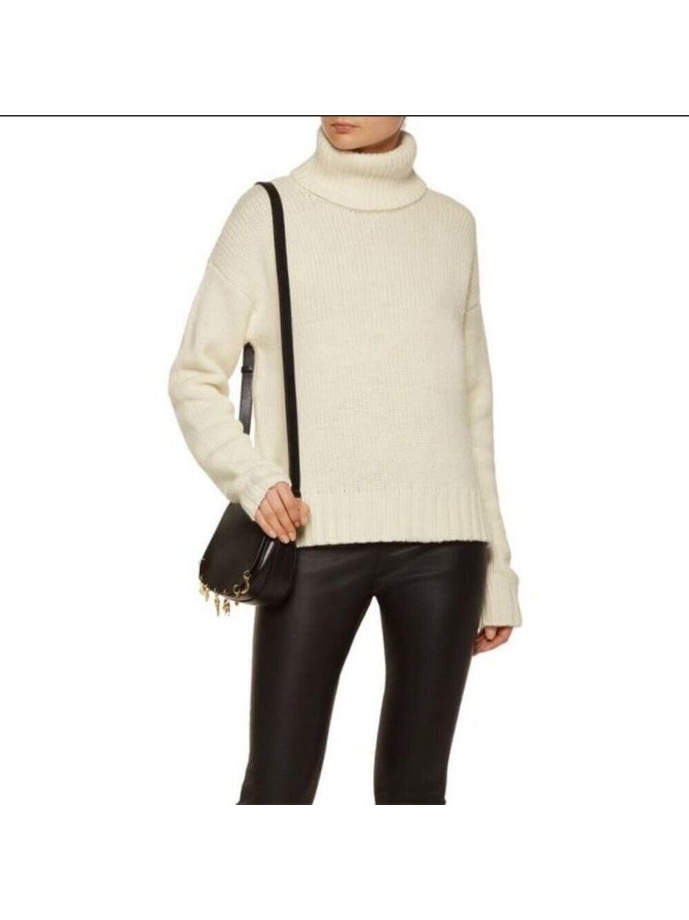 A.L.C. Cream 4Ply Wool Jake Turtleneck Sweater Size XS